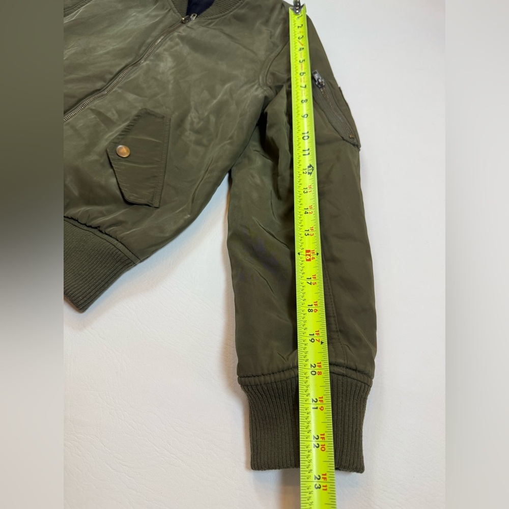 INGNI green padded bomber jacket size women’s medium full zip (bin BB) - Picture 8 of 10